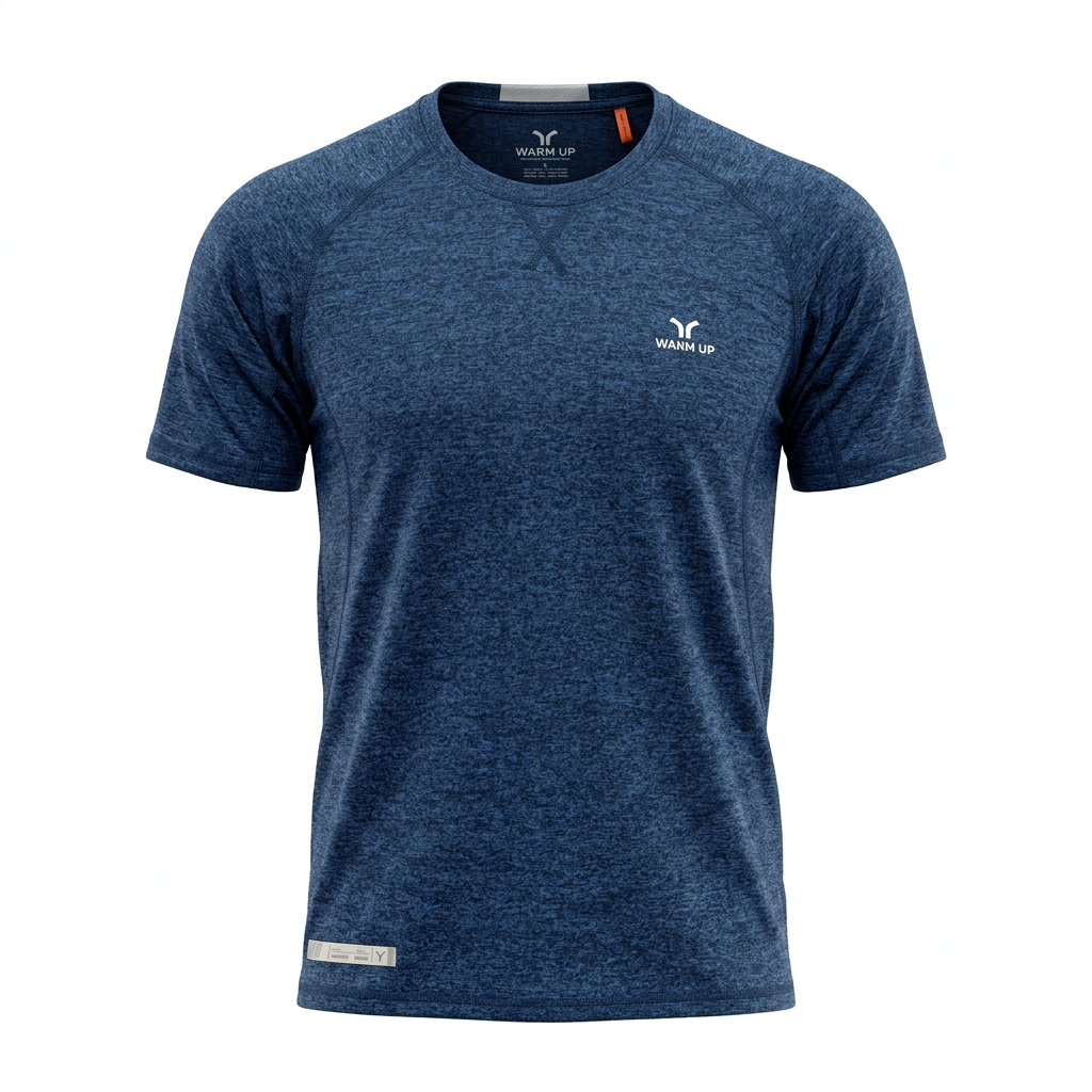 Blue T-shirt ghost-mannequin product image