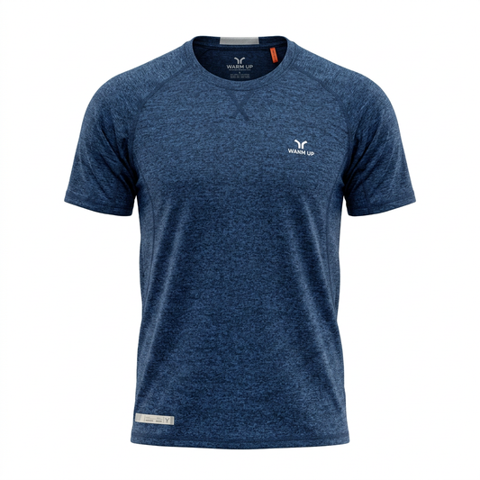 Blue T-shirt ghost-mannequin product image