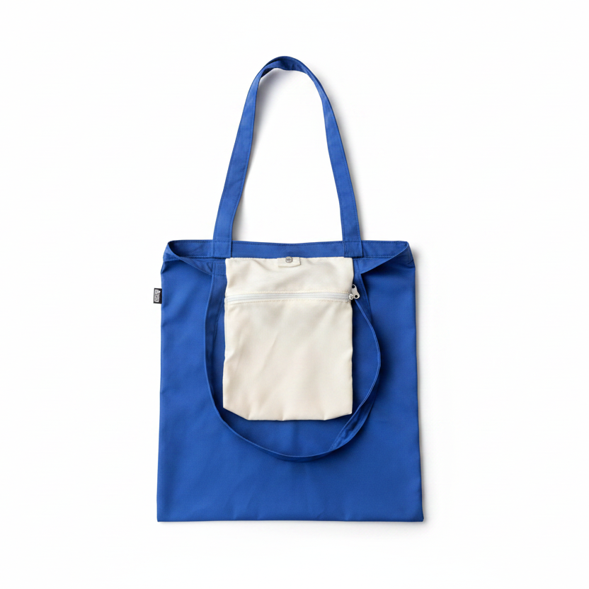 Blue Tote Bag - White Background