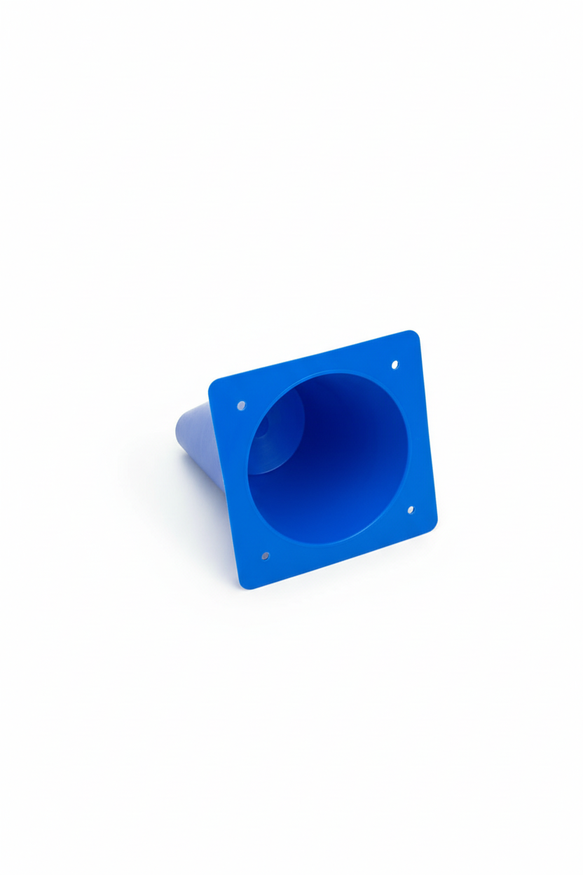 Blue training cone white background