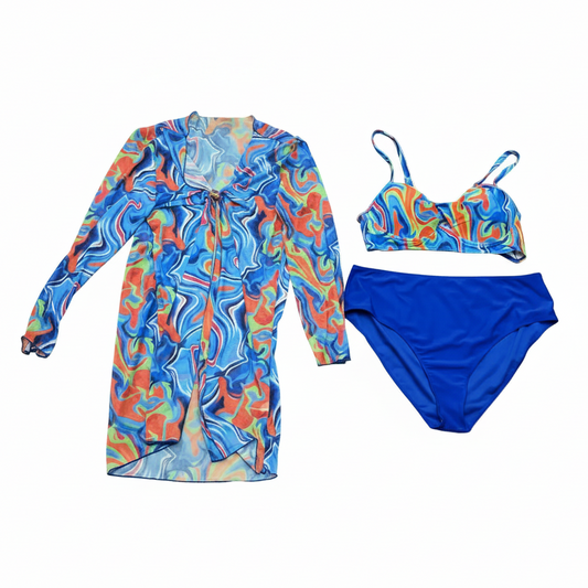 Bold Swirl Swimsuit Set White Background