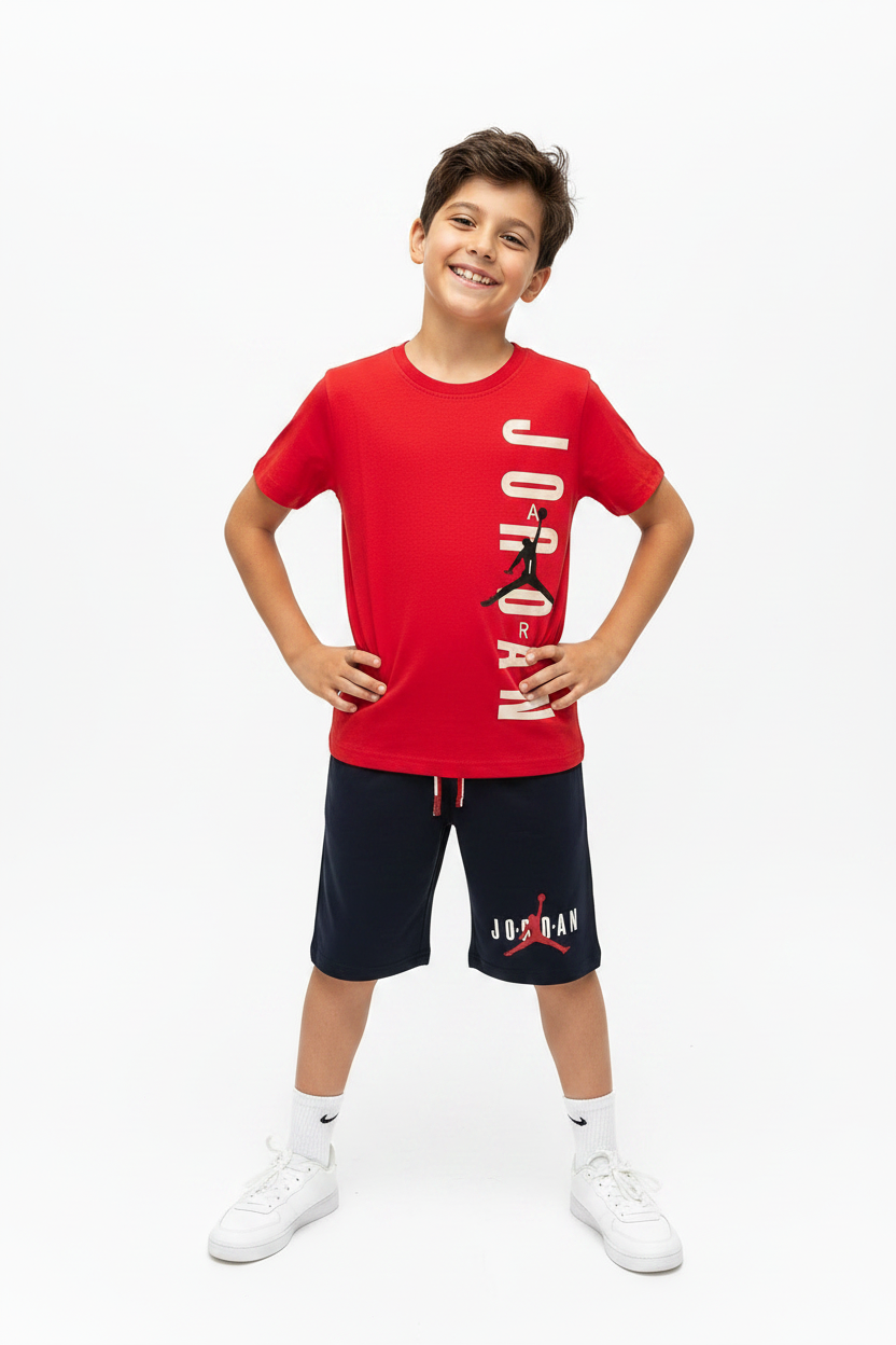 Boy wearing Air Jordan set
