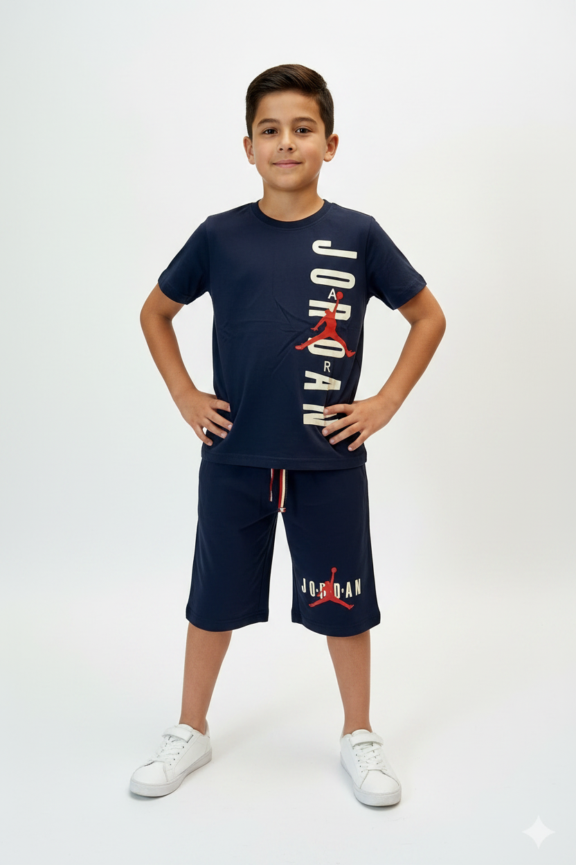 Boy wearing Jordan Navy Set