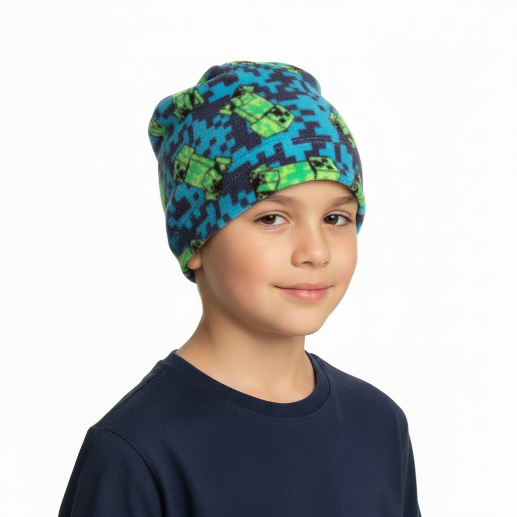 Boy wearing the headgear only on his head