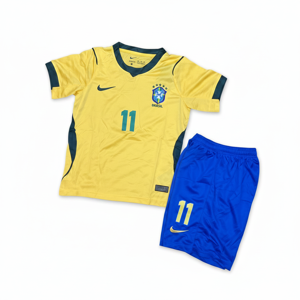 Football Uniform Brazil Kids Yellow/Blue