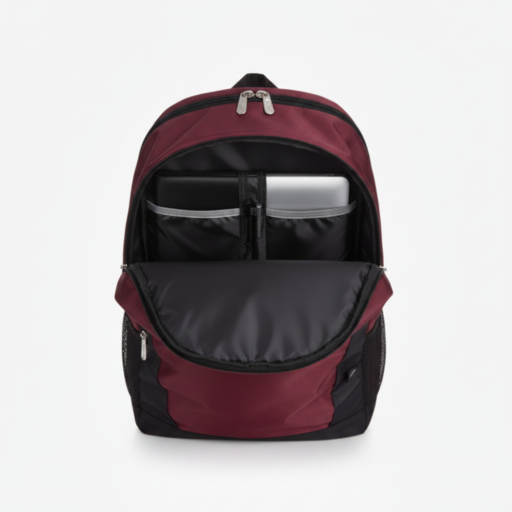Burgundy Backpack - Interior