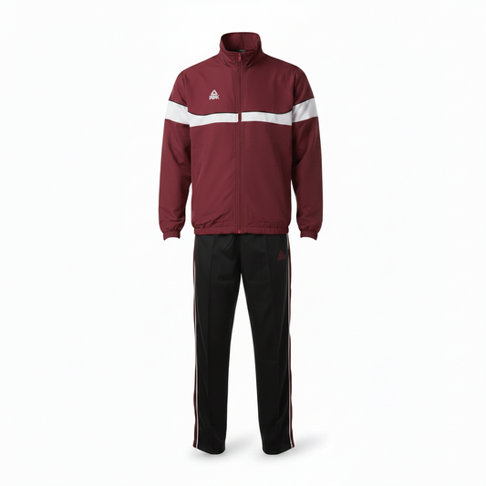 Burgundy Black White Tracksuit Set