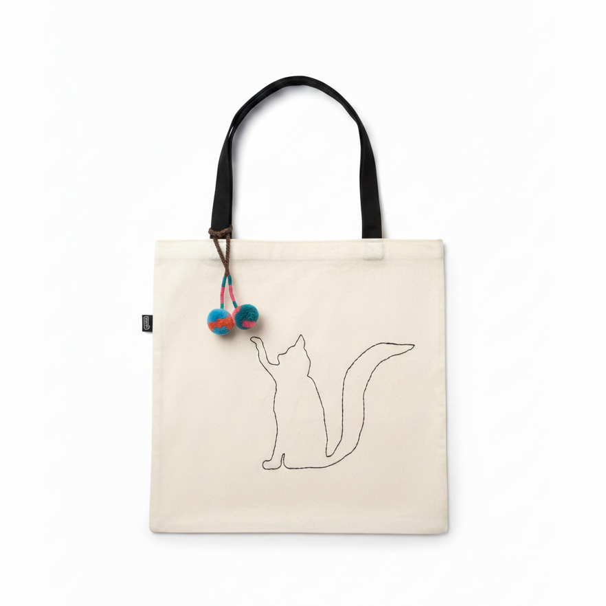 Cat Tote Bag - White Background