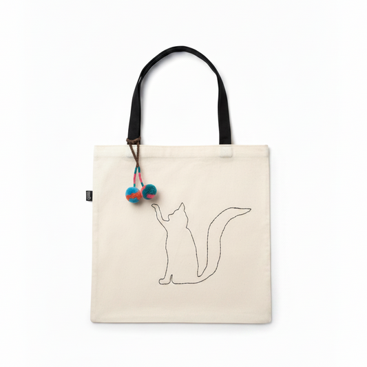 Cat Tote Bag - White Background