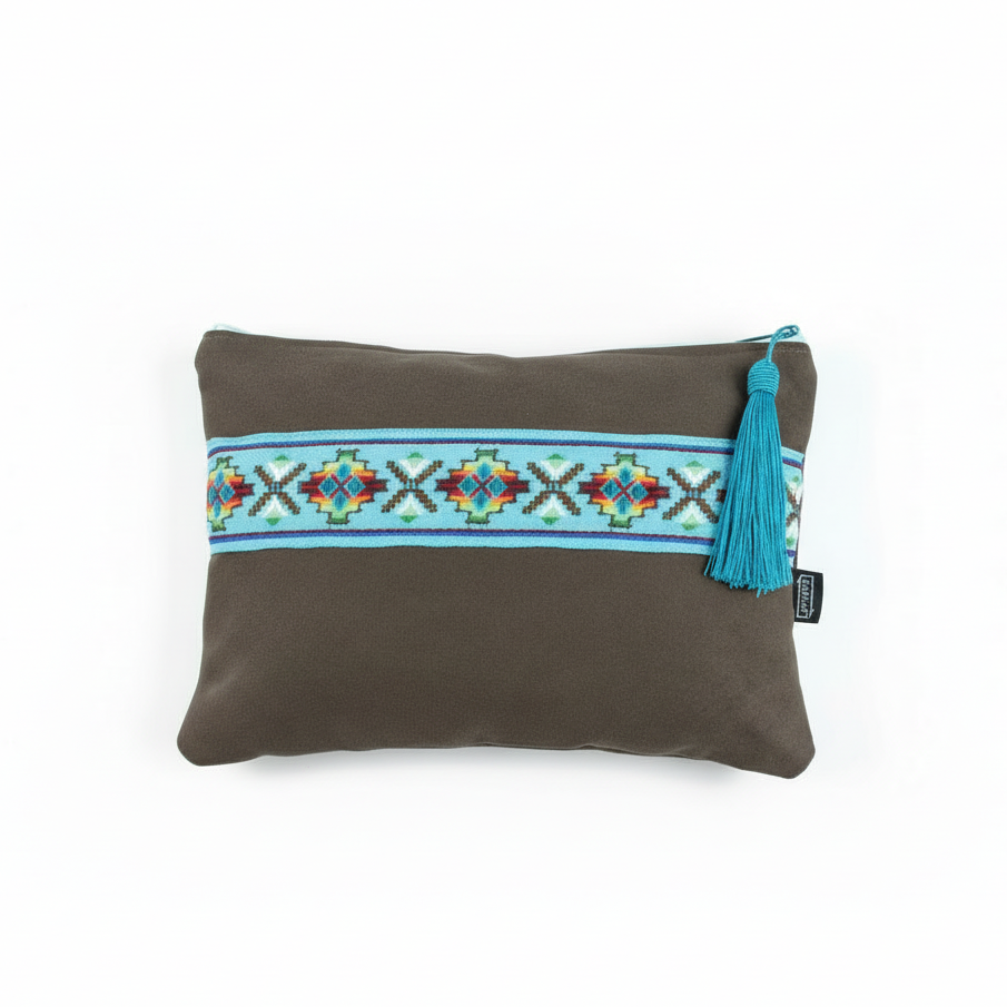 Handbag Brown Lines Blue Colorful