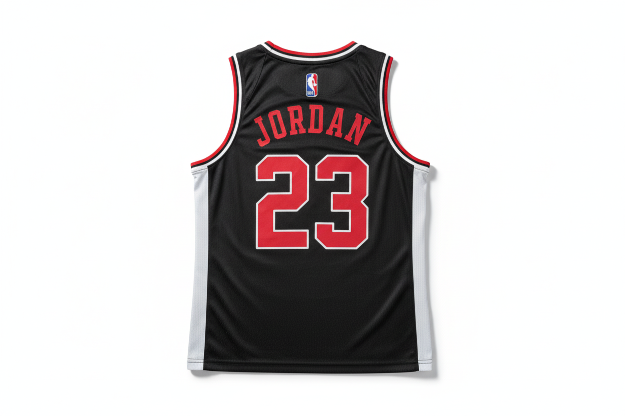 Chicago Bulls jersey back view on white background