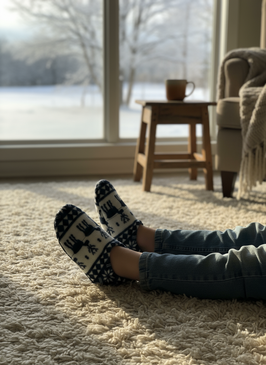 Flexy Slips Fleece Gazelle Navy/White