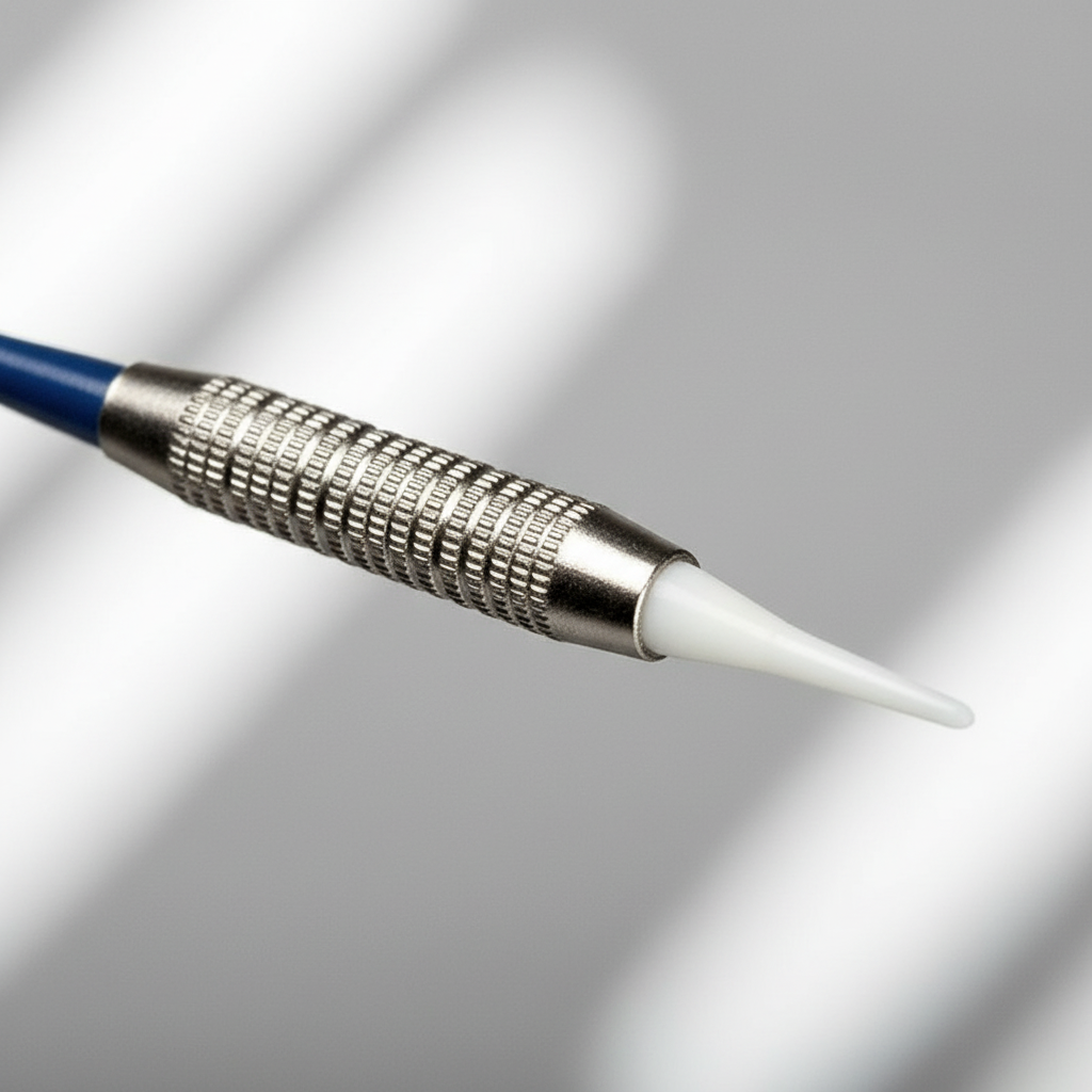 Close-up of dart barrel grip