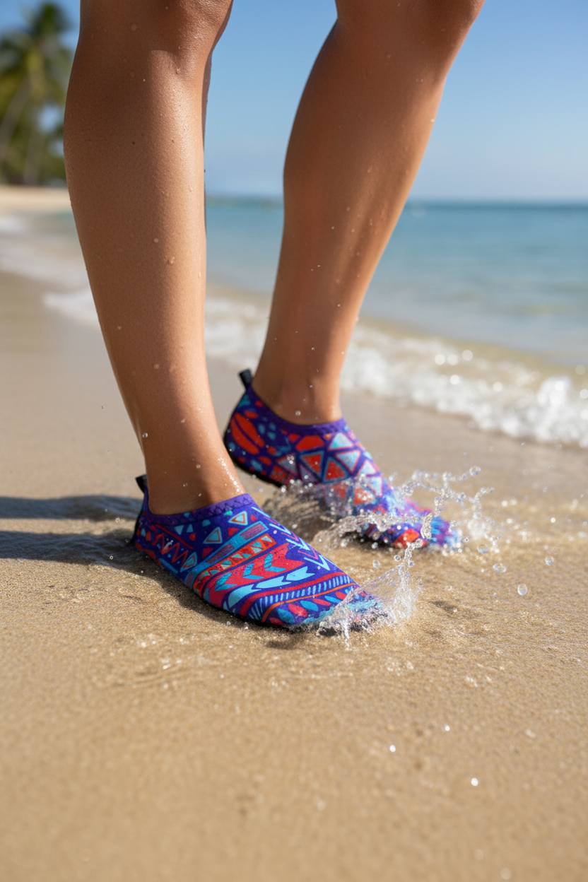 Colorful Geometric Water Shoes - Lifestyle Photo