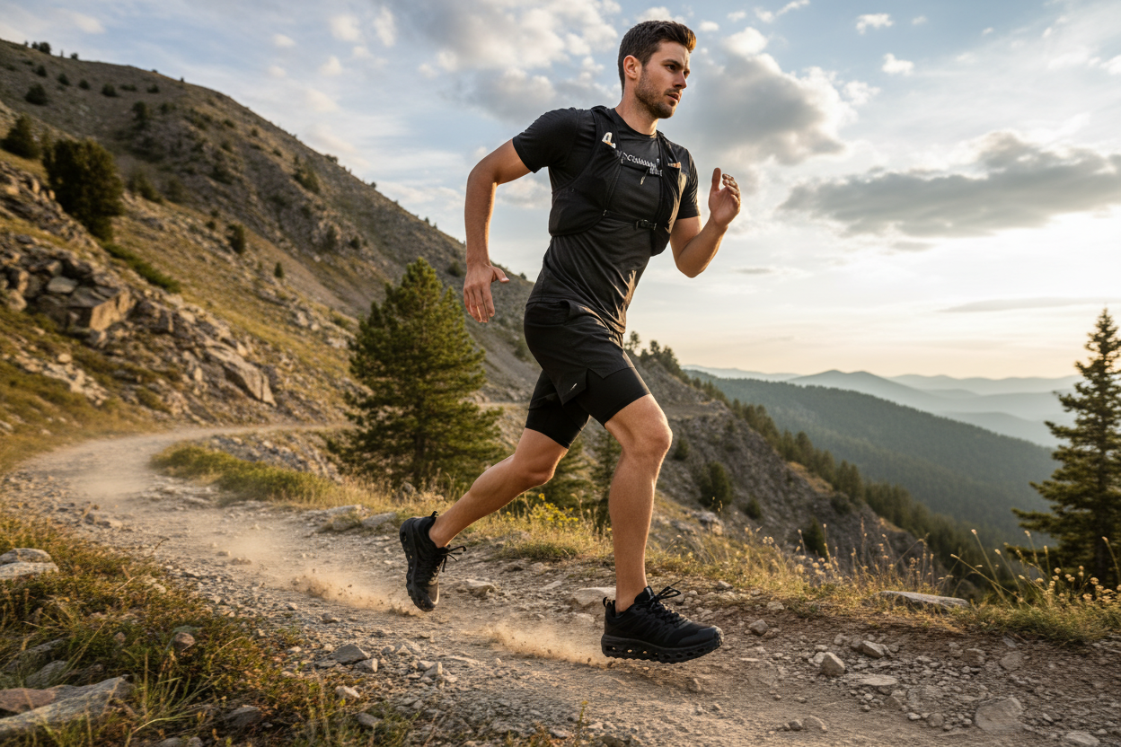 Columbia Voyager FLX PCT – Man Running on Trail