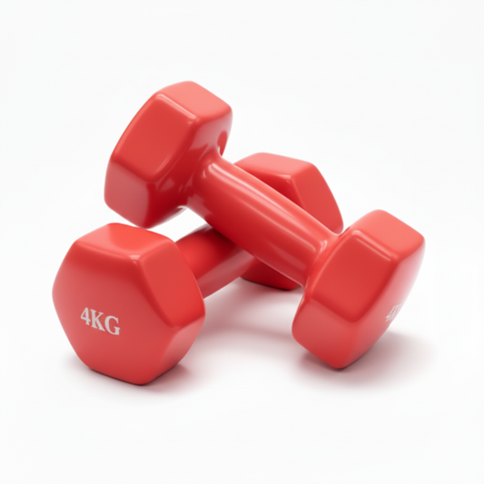 Coral red vinyl dumbbells 4KG
