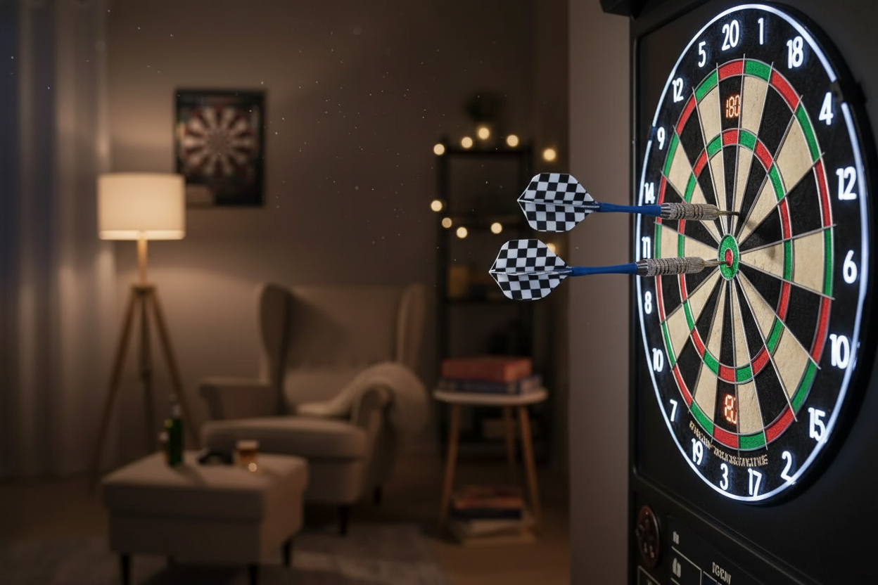 Darts stuck in electronic dartboard