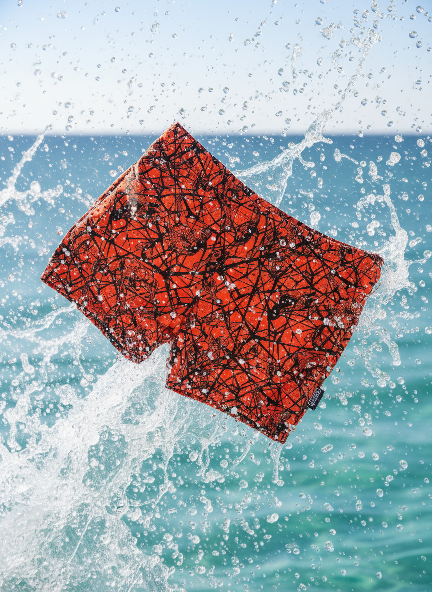 Boys swim short Spider Red