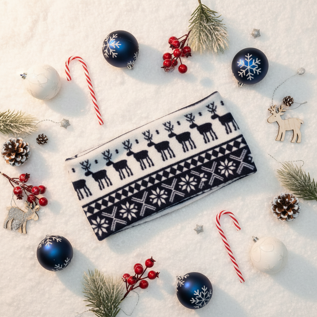 Flat lay with Christmas props