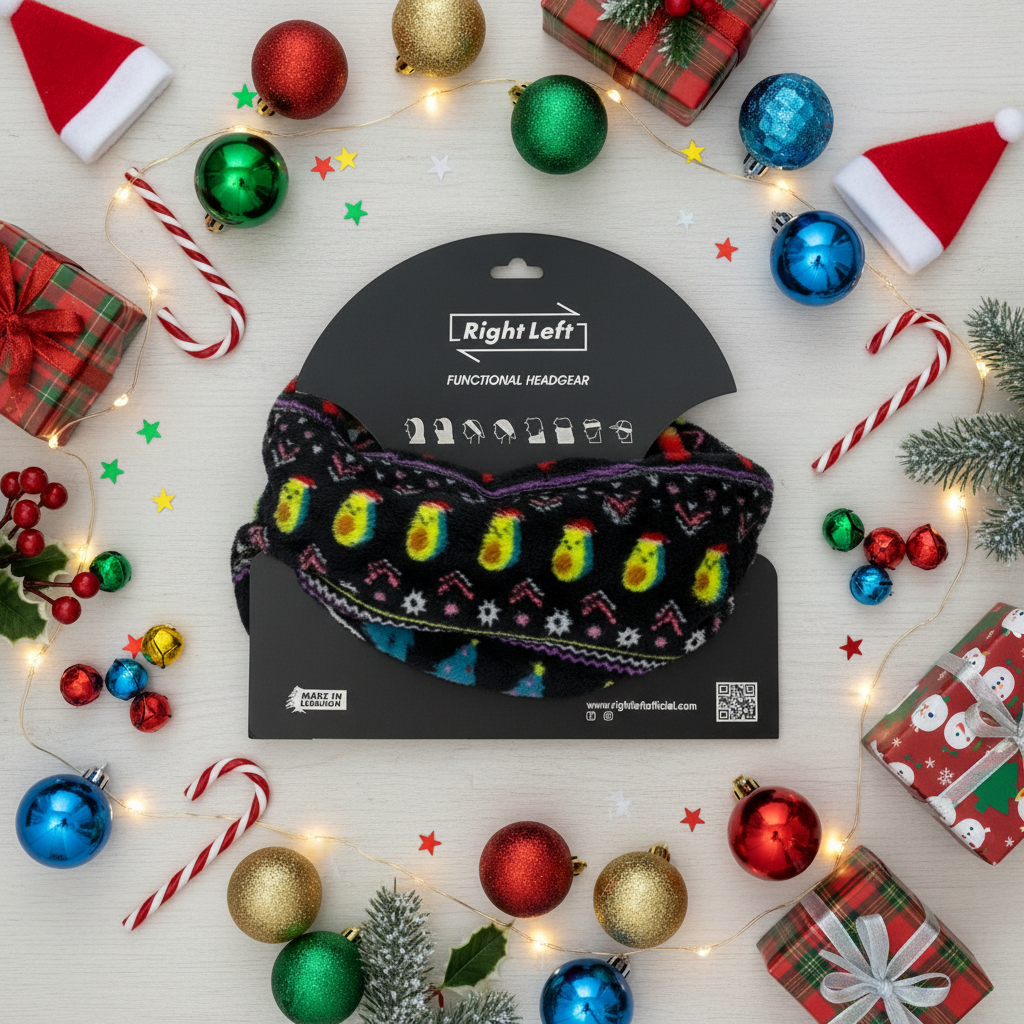 Flat lay with Christmas props