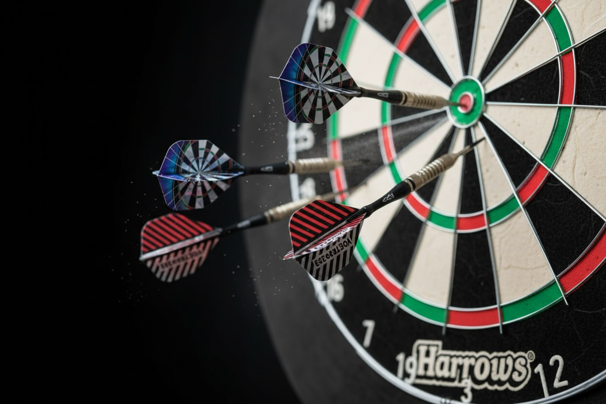 Flights on dartboard