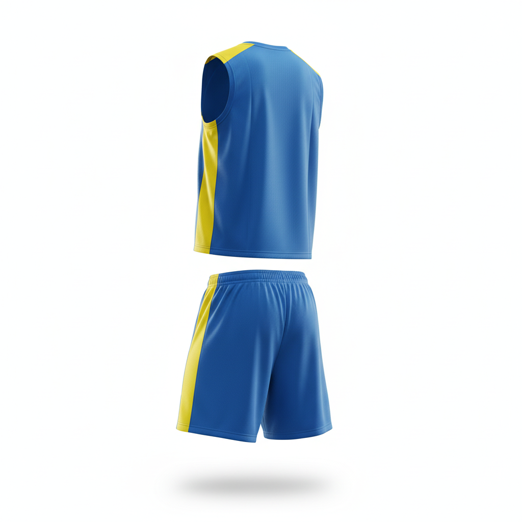Floating basketball uniform back view