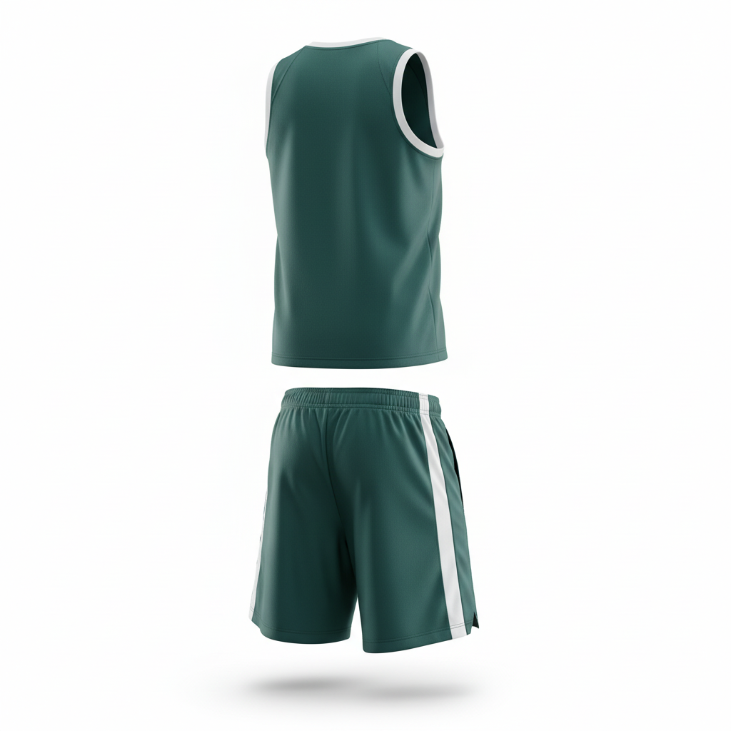 Floating basketball uniform back view