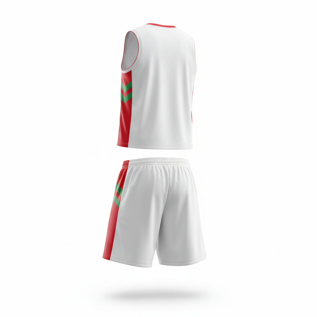 Floating basketball uniform back view
