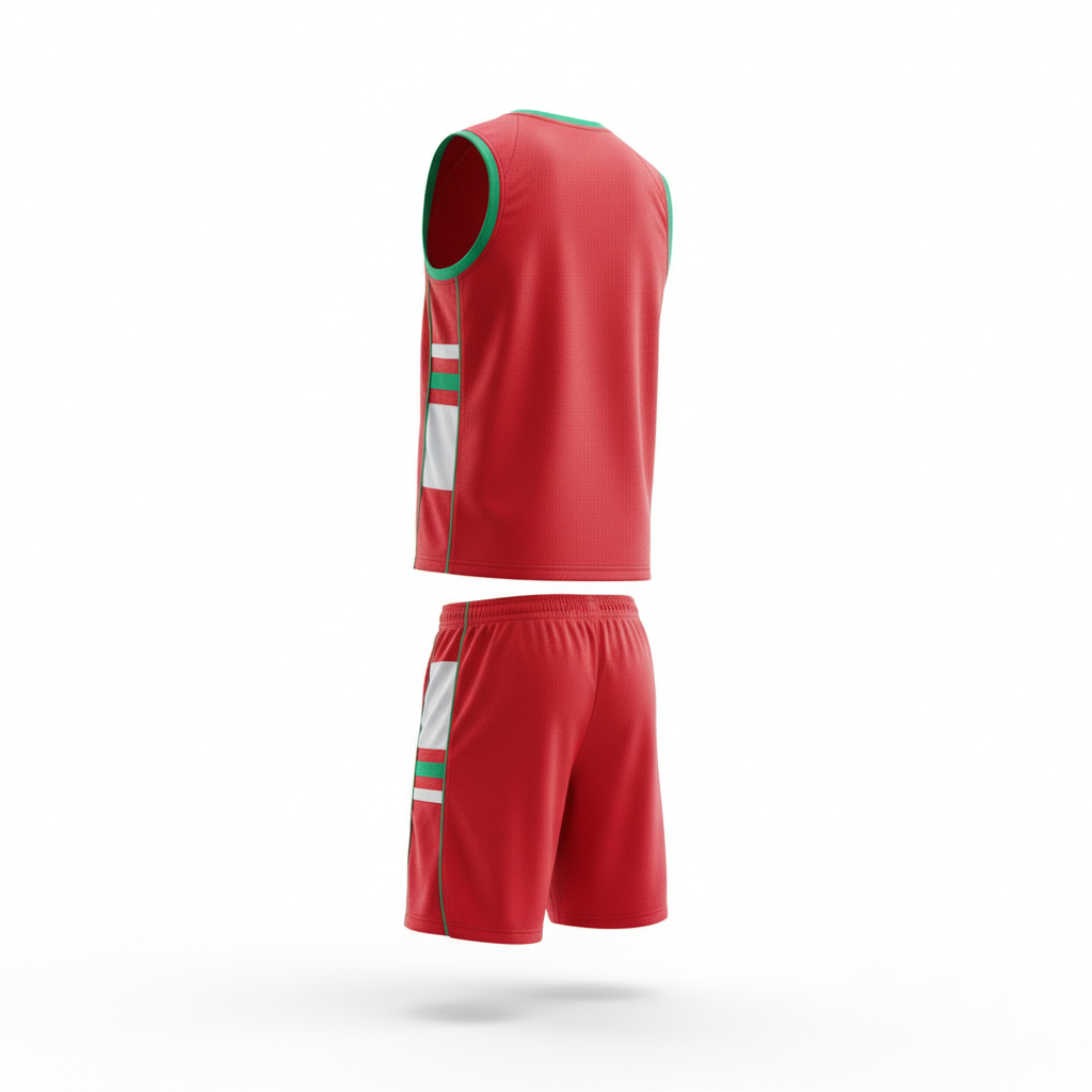 Floating Lebanon basketball uniform back view