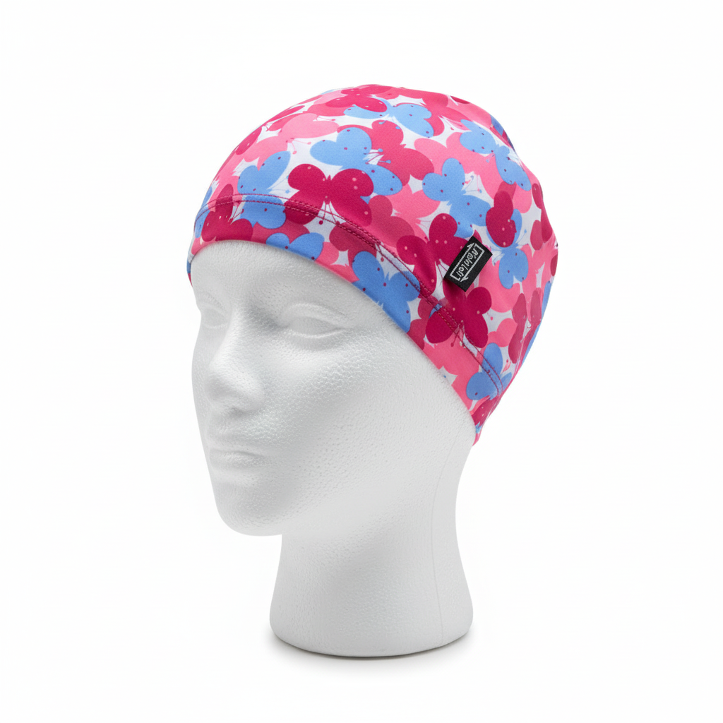 Floral Lycra Cap on Mannequin - Brand View