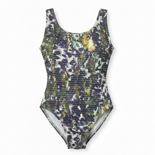 Floral Print Swimsuit - White Background