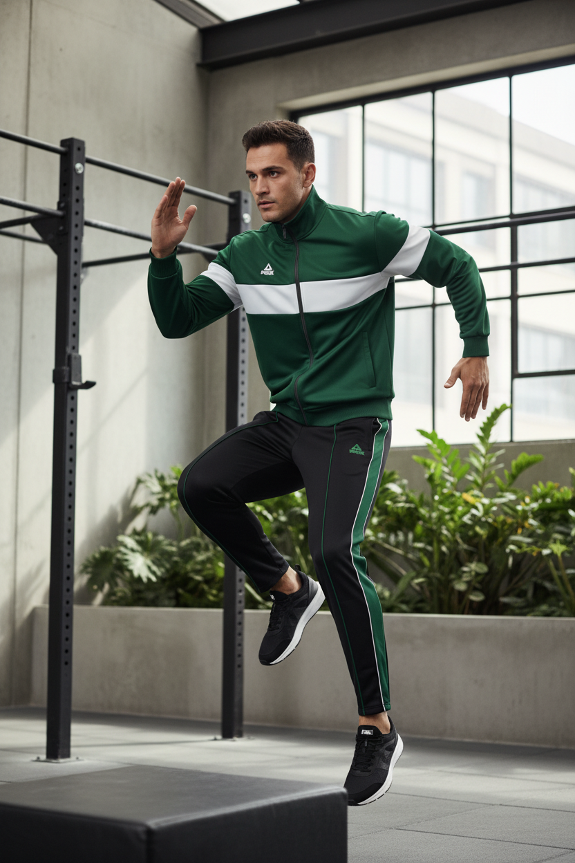 Forest Green Black Tracksuit Lifestyle