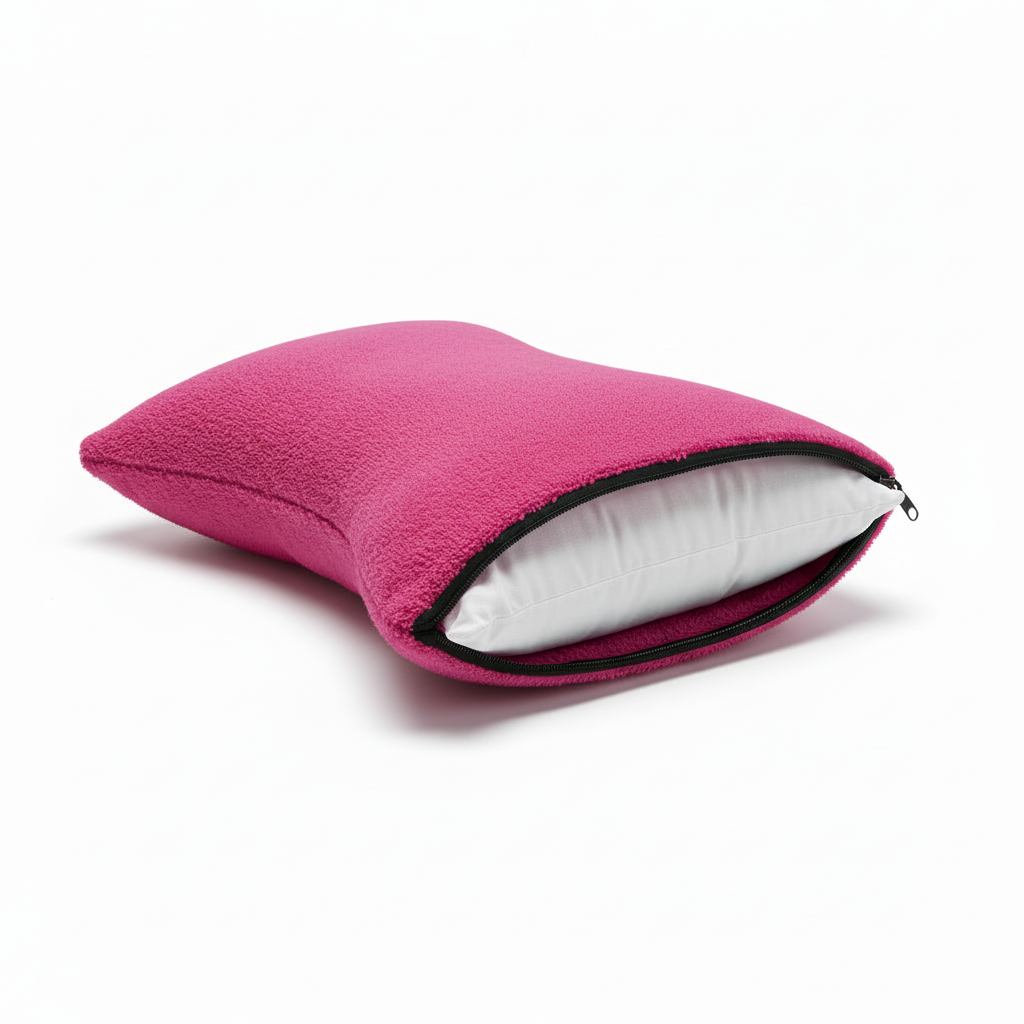 Fuchsia microfiber neck pillow product photo