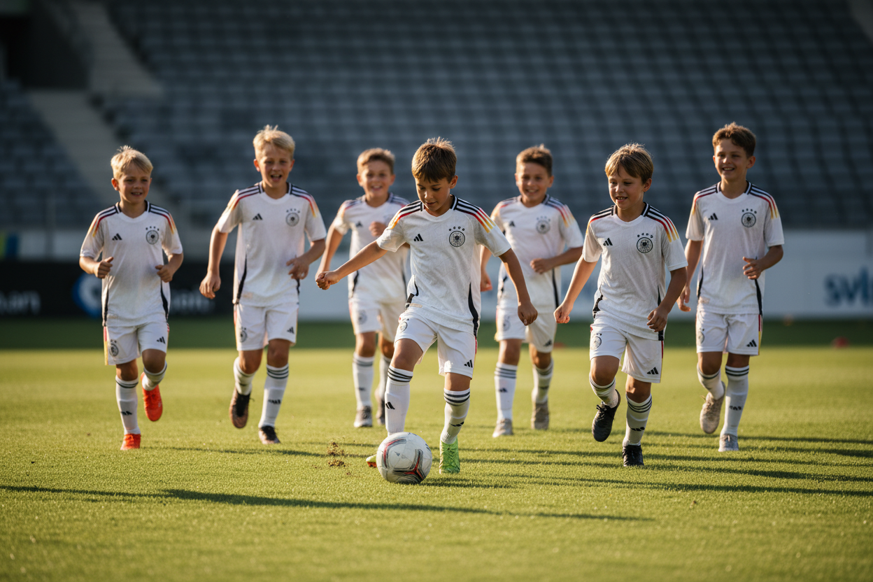 Germany Home Kit – Kids Team Playing Football