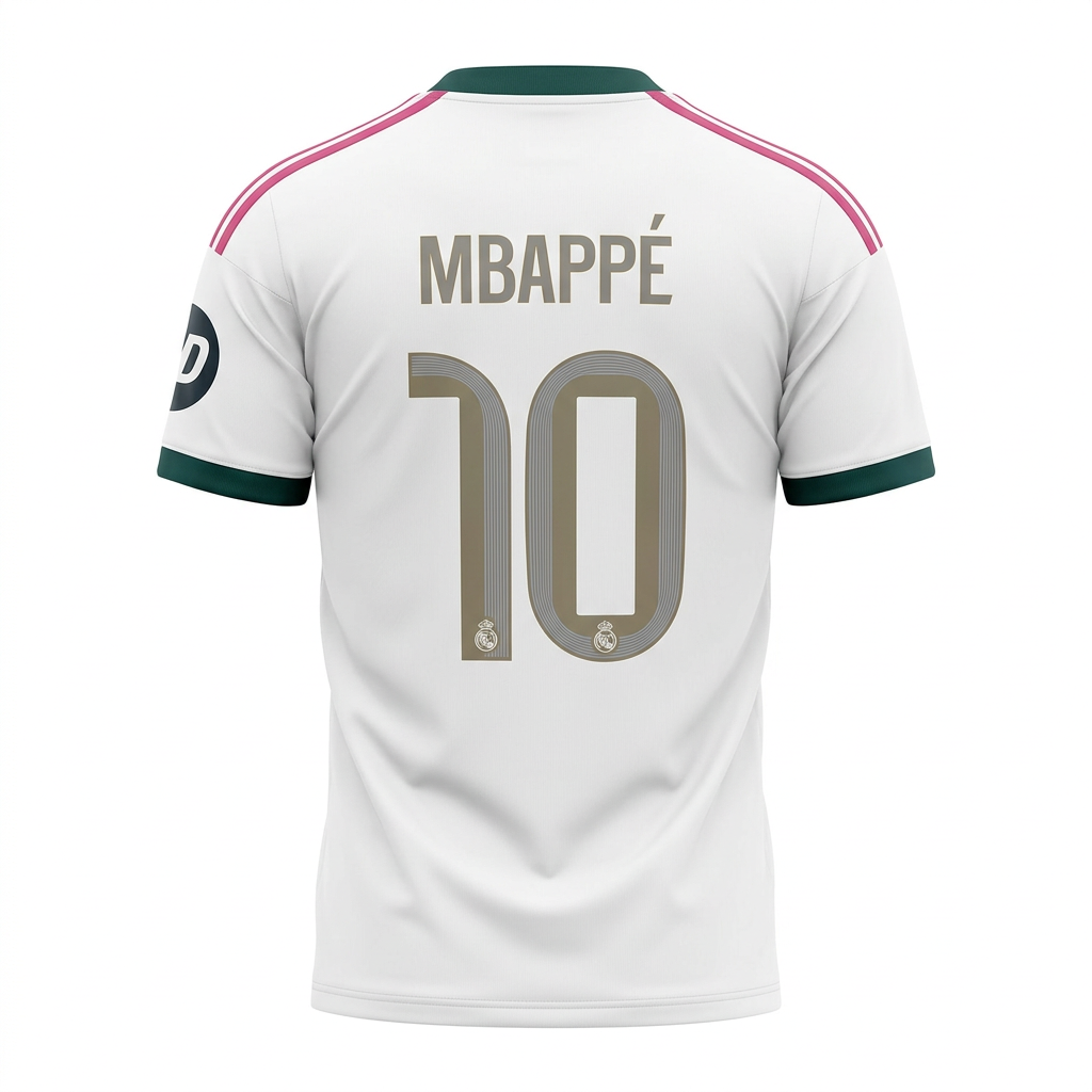 Ghost-mannequin back view of the MBAPPÉ 10 jersey
