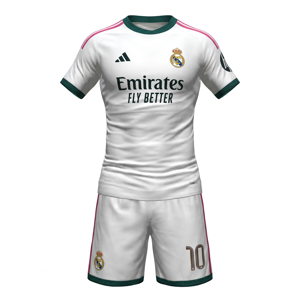 Ghost-mannequin jersey and shorts on a white background