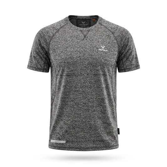 Ghost-mannequin T-shirt on a white background