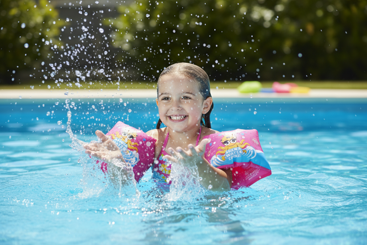 Girl wearing armbands