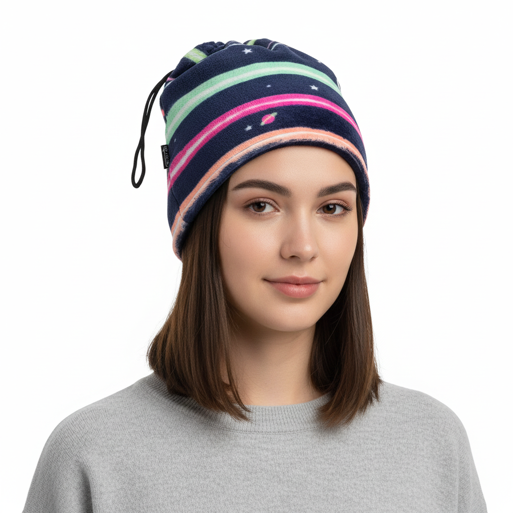 Girl wearing the headgear