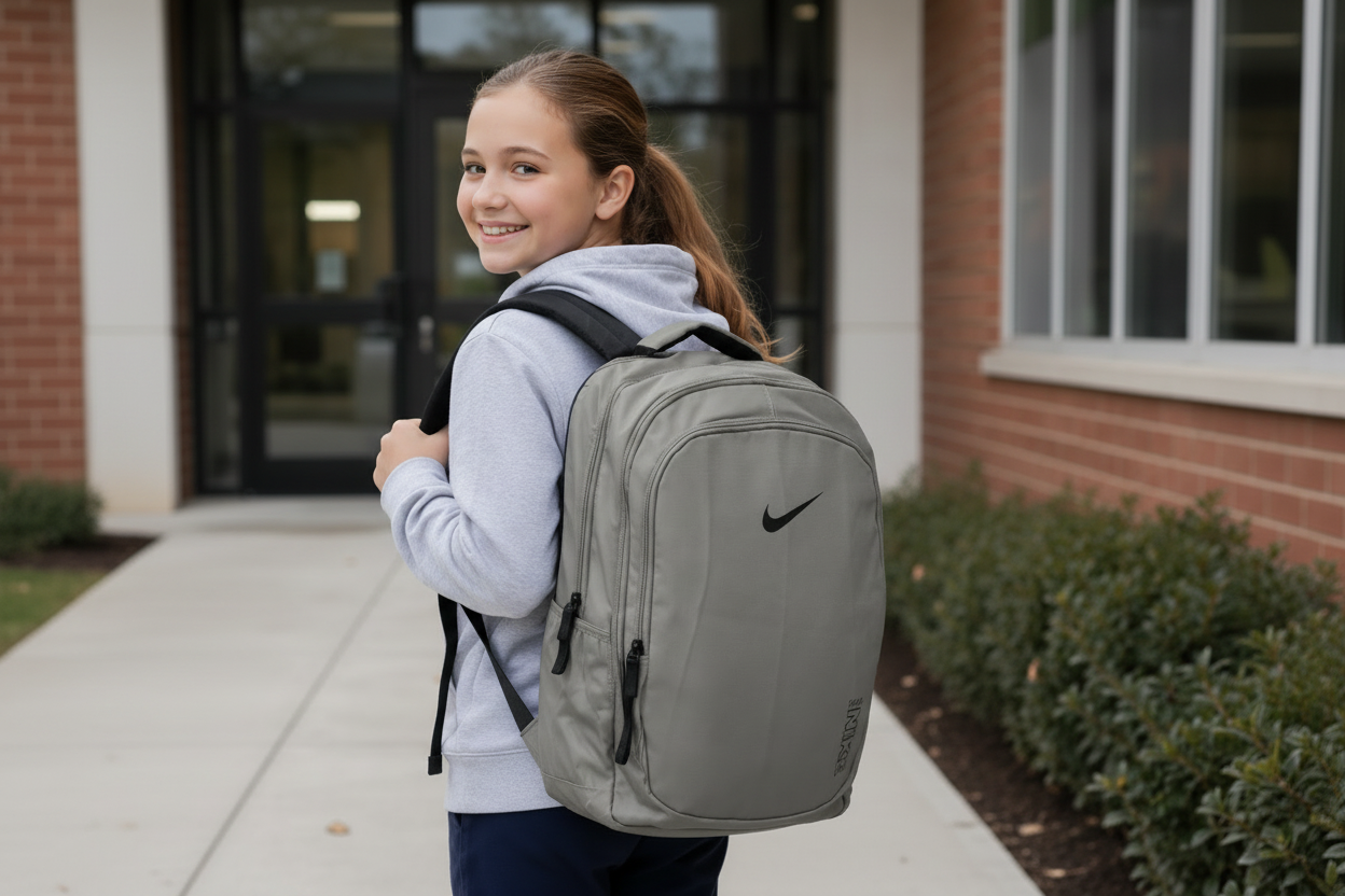 Girl with Nike Backpack