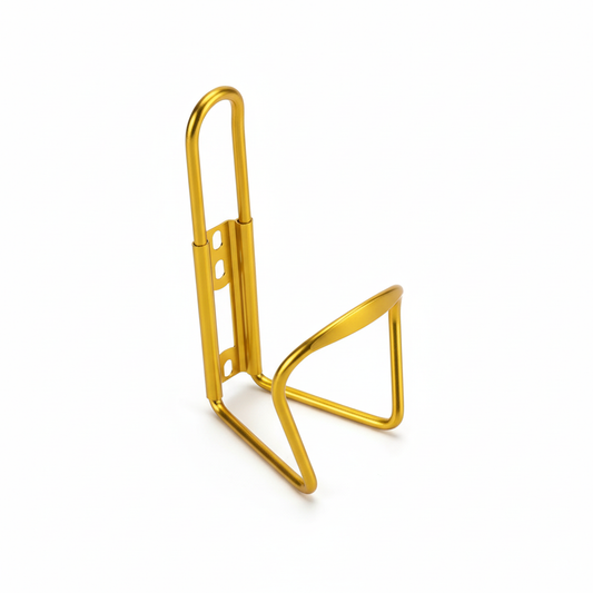 Gold Anodized Aluminum Bicycle Bottle Cage - White Background