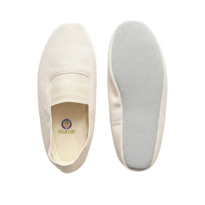 Gold Cup Canvas Shoes - White Background