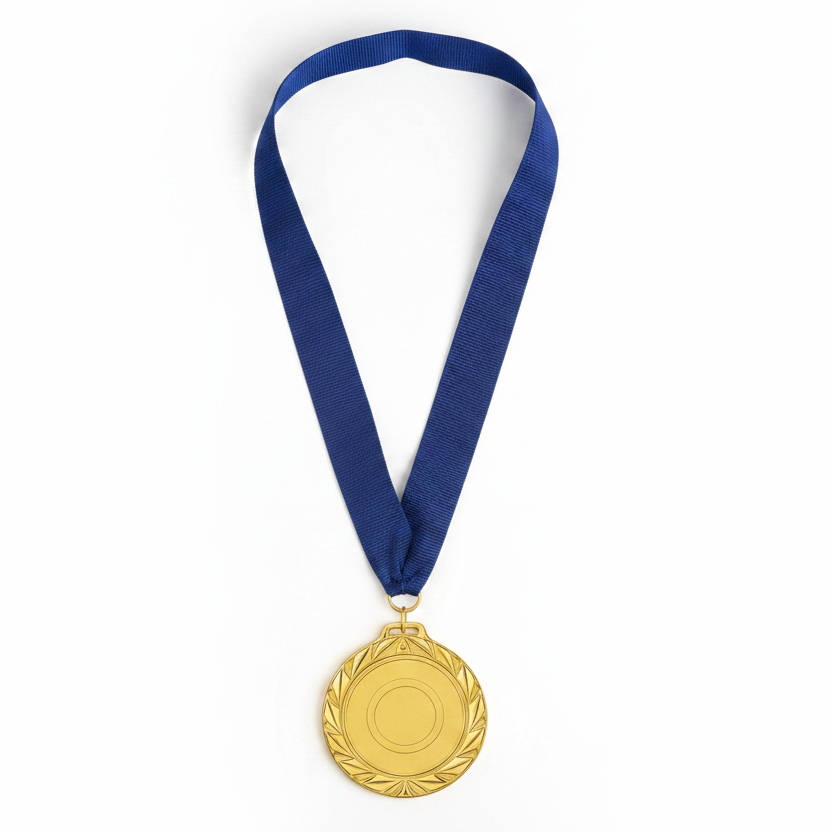 Gold Medal with Blue Ribbon
