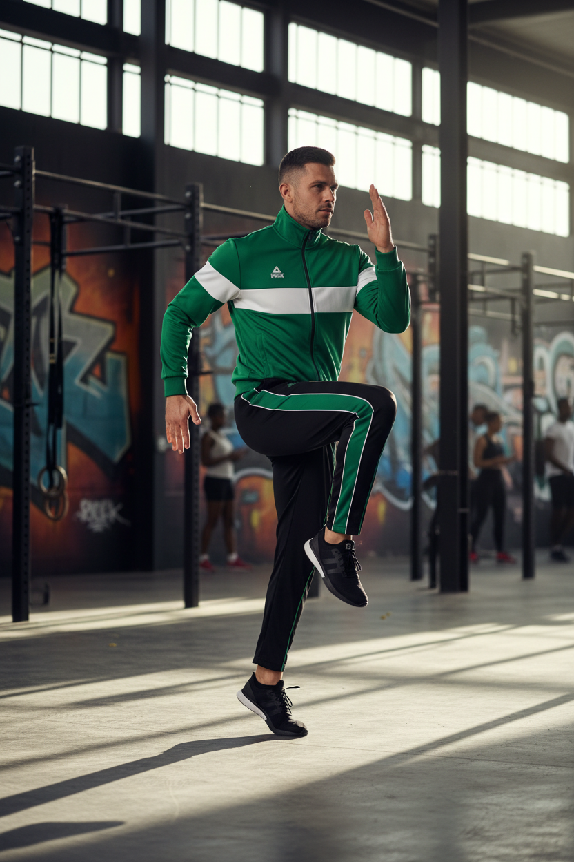 Green Black Tracksuit Lifestyle