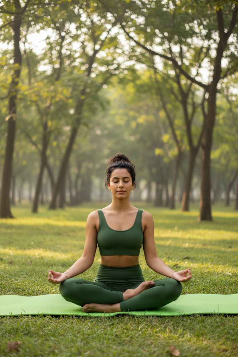 Green EVA Yoga Mat Lifestyle – Outdoor Nature