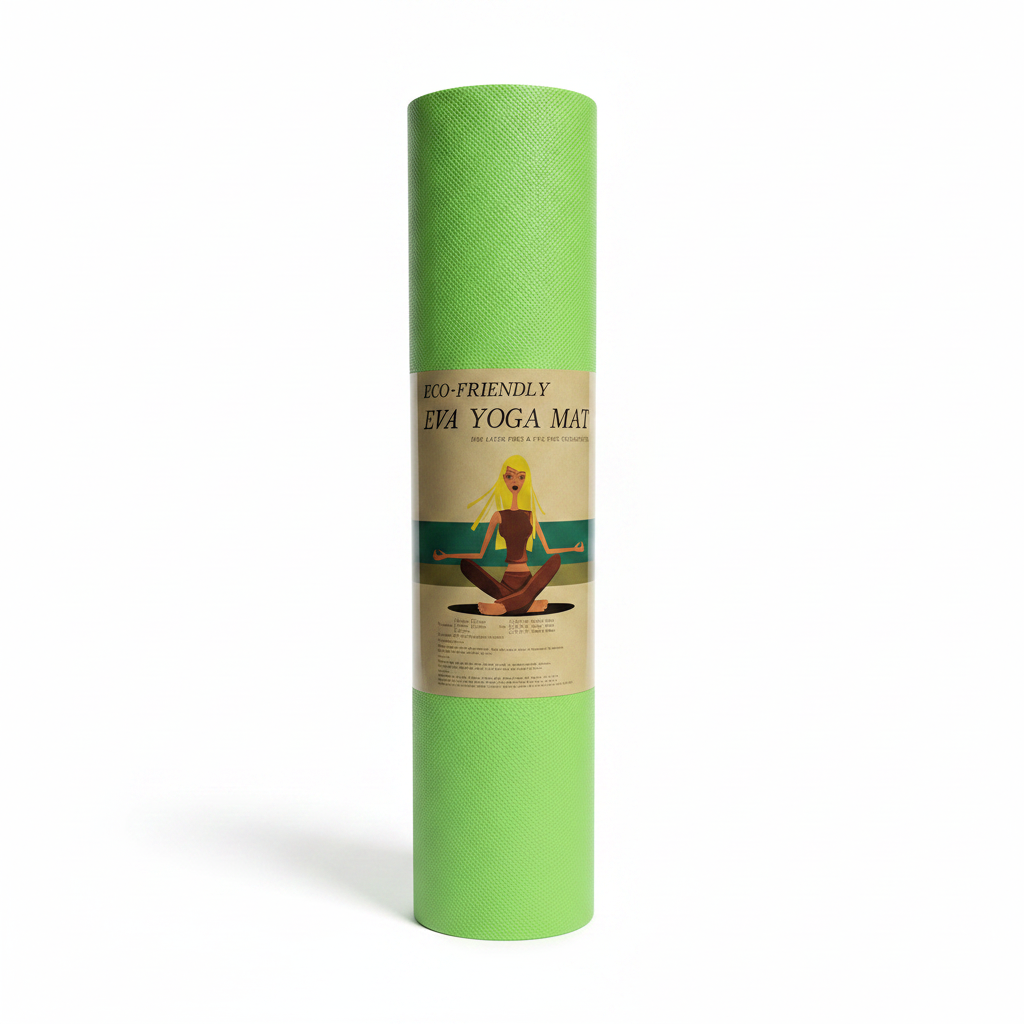 Green EVA Yoga Mat – White Background