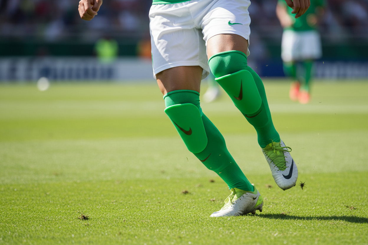Green Nike Shin Guard Lifestyle Photo