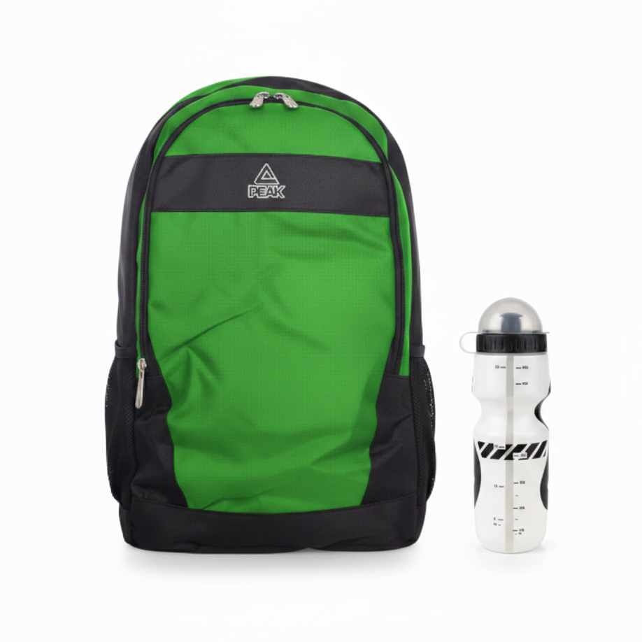 Green Peak Backpack with White Water Bottle - Option 2