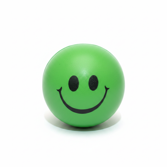 Green Smiley Ball - White Background
