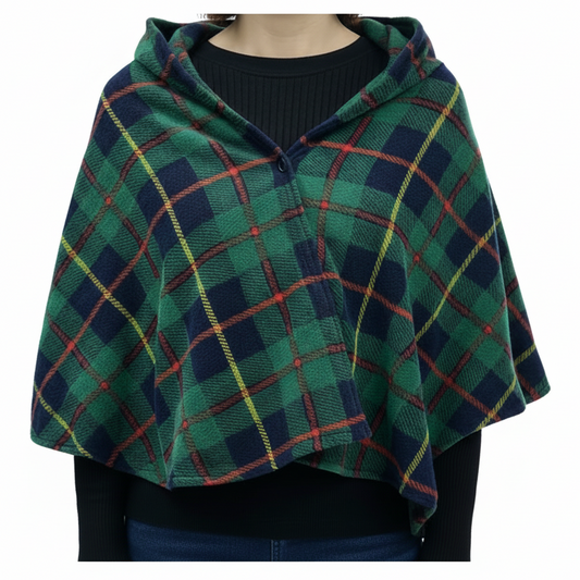 Green Tartan Shawl White Background Square